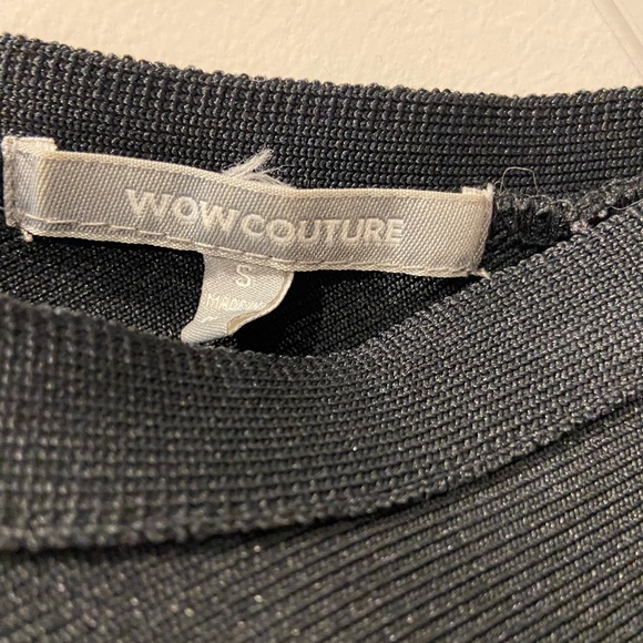 Wow Couture Designer Black One Shoulder dress s - Picture 2 of 4